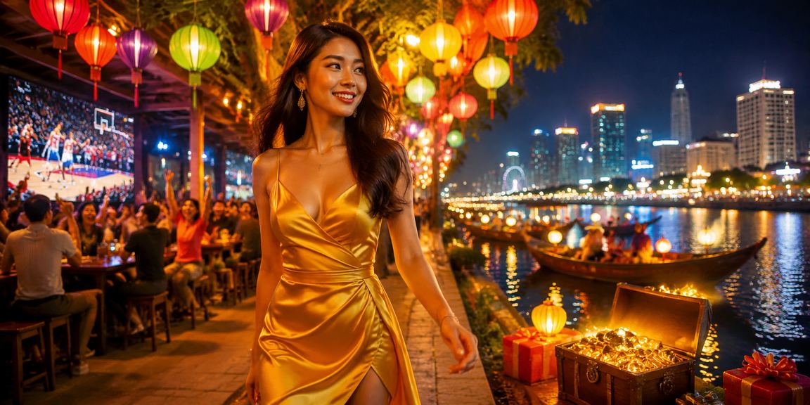 Người chơi bóng rổ nhận voucher tại phiên chợ đêm Hà Nội